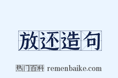 放还造句是什么意思的图片